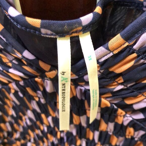 Women's Anthropologie Mesh, Strappy V-Neck Navy and Purple Camisole 3X - Picture 4 of 8